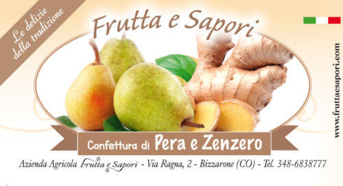 Confettura extra di PERA E ZENZERO 240 gr