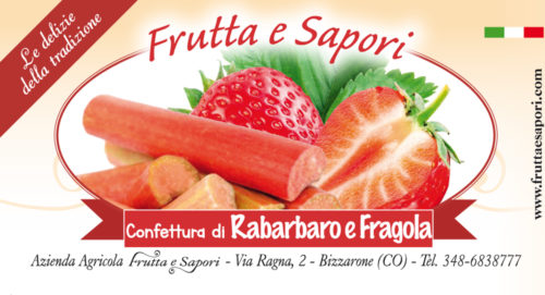 Confettura extra di FRAGOLA E RABARBARO 240 gr
